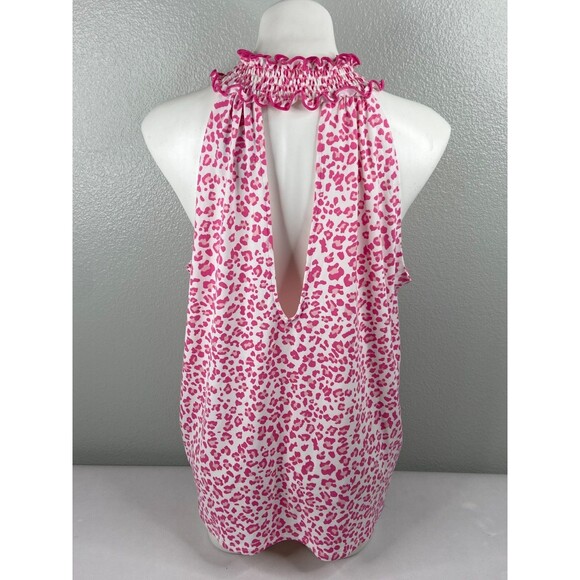 Culture Code Women Large Halter Top Pink Cheetah Print Choker Boho NWT - Picture 5 of 9